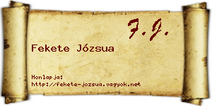 Fekete Józsua névjegykártya